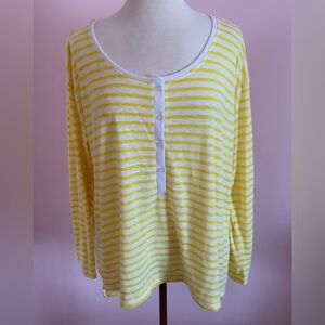 Joe Fresh Yellow and White Striped Top